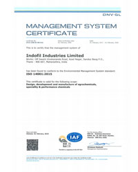ISO 14001:2015 Certificate Indofil Thane