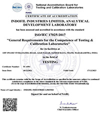 ISO/IEC 17025:2017 (NABL - Certificate TC 6591)